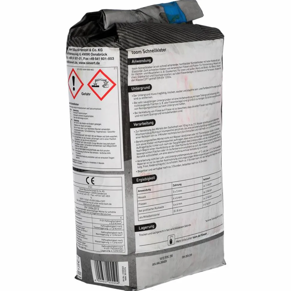 Schnellkleber grau 10 kg