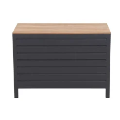 Schrank 'Sierra' Aluminium, Teakholz schwarz 100 x 70 x 56 cm