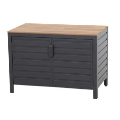 Schrank 'Sierra' Aluminium, Teakholz schwarz 100 x 70 x 56 cm