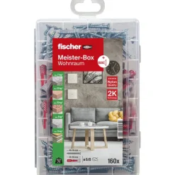 Schrauben-, Dübel- und Haken-Set 'Meisterbox DuoPower+' 160-teilig