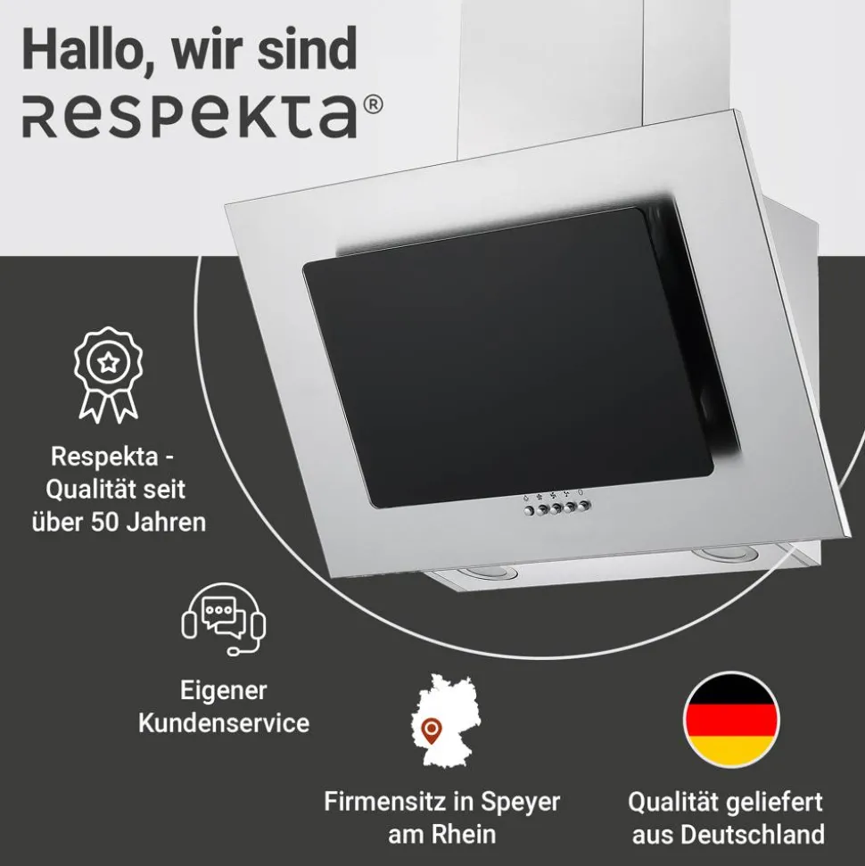 Schräghaube 'CH 2060 SBM' Edelstahl/Glas schwarz 60 cm