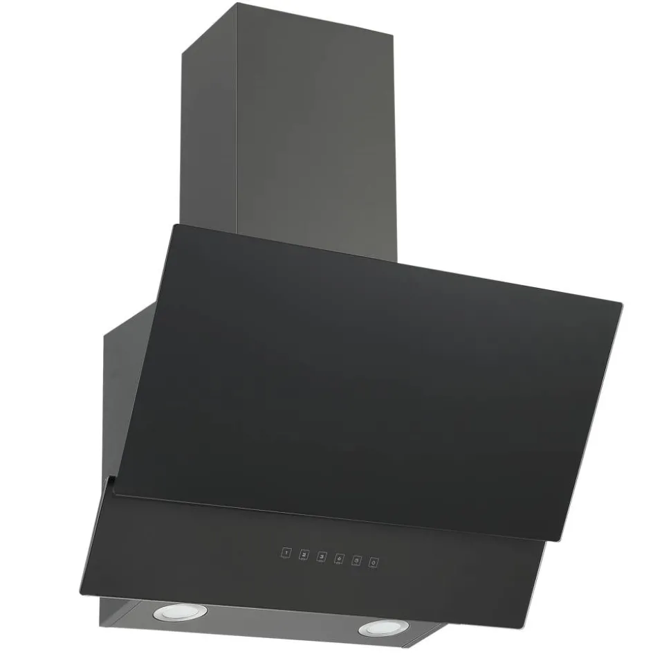 Schräghaube 'CH66060BSGA' Metall/Glas schwarz 60 cm