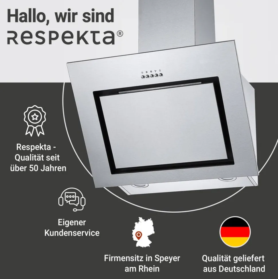 Schräghaube 'CH22020IXB' Edelstahl 60 cm