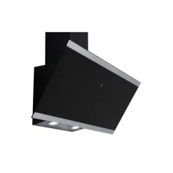 Schräghaube 'CH89090S' Metall/Glas schwarz 90 cm