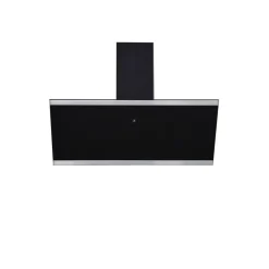 Schräghaube 'CH89090S' Metall/Glas schwarz 90 cm