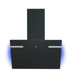 Schräghaube 'CH69060SA+' Metall/Glas schwarz 60 cm