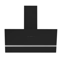 Schräghaube 'CH24090SAM' Metall/Glas schwarz 90 cm