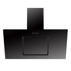 Schräghaube 'CH22010/90SBZ' Metall/Glas schwarz 90 cm