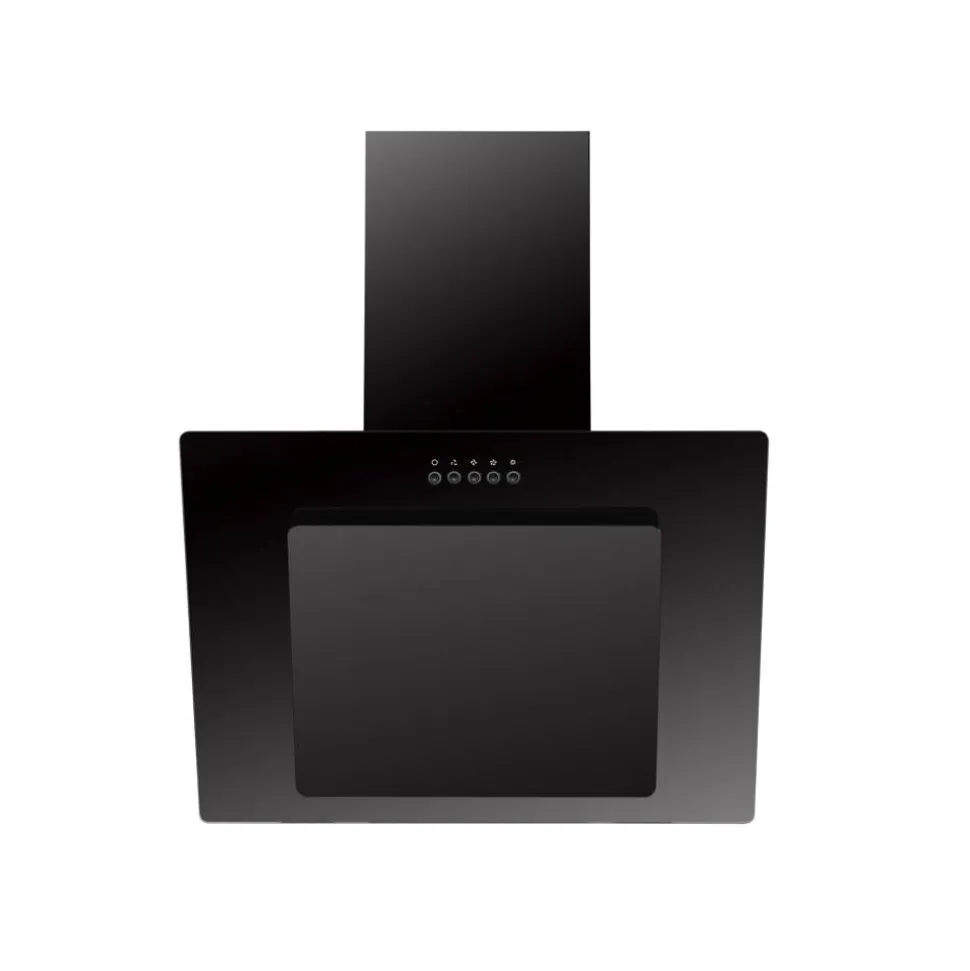 Schräghaube 'CH21060SBZ' Metall/Glas schwarz 60 cm
