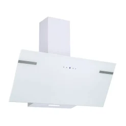 Schräghaube 'CH58090WA+' Metall/Glas weiß 90 cm