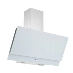 Schräghaube 'CH77090WA' Metall/Glas weiß 90 cm