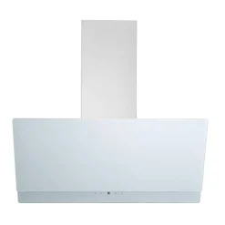 Schräghaube 'CH77090WA' Metall/Glas weiß 90 cm