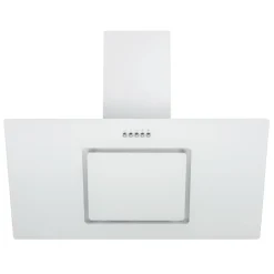 Schräghaube 'CH22010/90WBZ' Metall/Glas weiß 90 cm