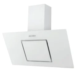 Schräghaube 'CH22010/90WBZ' Metall/Glas weiß 90 cm