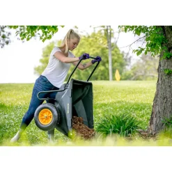 Schubkarre 'Cub Cart' schwarz Stahl / Kunststoff 127 x 71 x 74 198 Liter