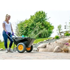 Schubkarre 'Cub Cart' schwarz Stahl / Kunststoff 127 x 71 x 74 198 Liter