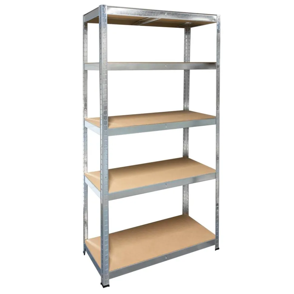 Schwerlast-Steckregal mit 5 Böden à 175 kg Traglast, verzinkt 180 x 90 x 40 cm