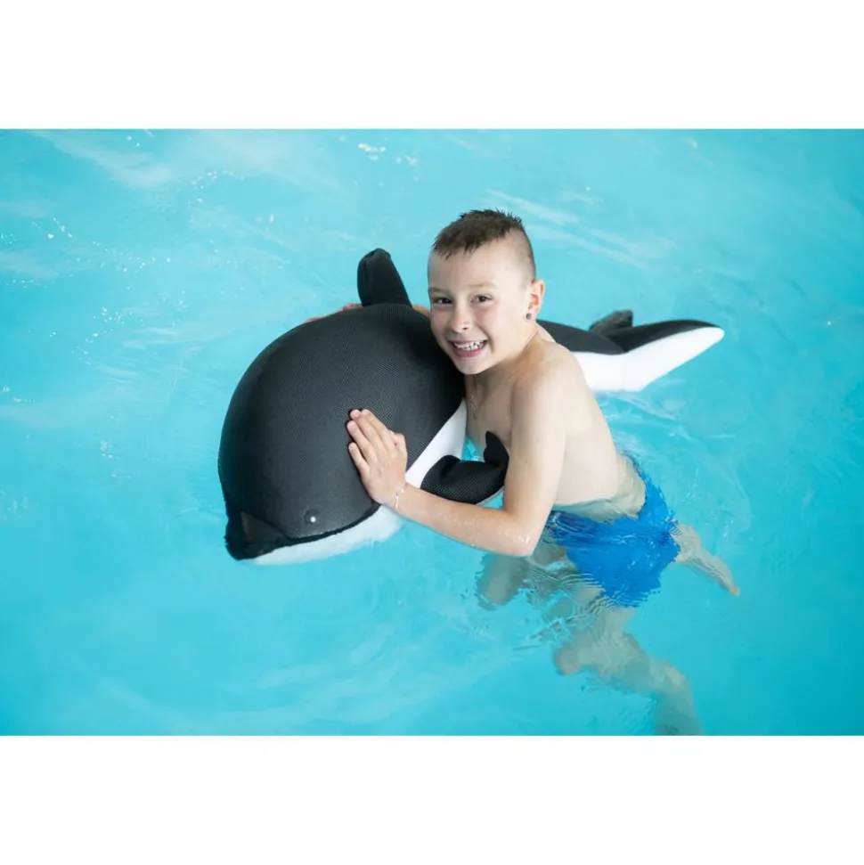 Schwimmtier 'Buddy Delfin' grau Textil 40 x 102 x 36 cm