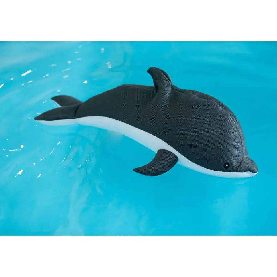 Schwimmtier 'Buddy Delfin' grau Textil 40 x 102 x 36 cm