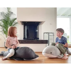 Schwimmtier 'Buddy Hai' grau Polyester 45 x 111 x 38 cm