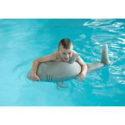 Schwimmtier 'Buddy Hai' grau Polyester 45 x 111 x 38 cm