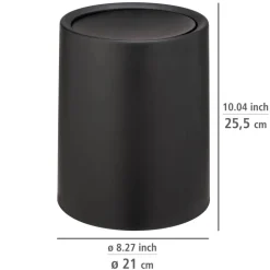 Schwingdeckeleimer 'Atri' schwarz Ø 21 x 25,5 cm 6 l