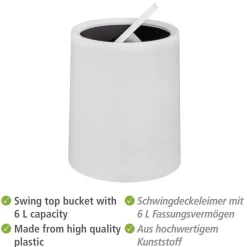 Schwingdeckeleimer 'Atri' weiß Ø 21 x 25,5 cm 6 l