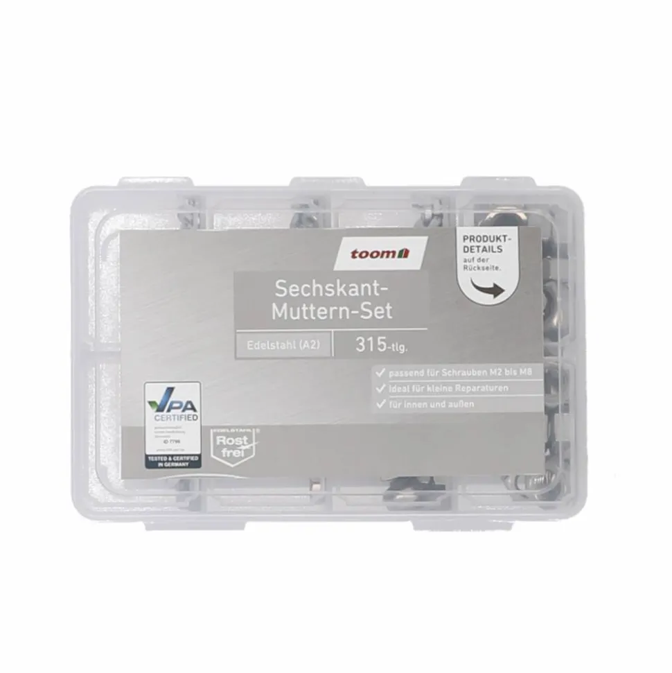 Sechskant-Muttern-Set 315-teilig
