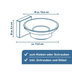 Seifenablage 'London' chromfarben matt gebürstet Ø 10,6 cm