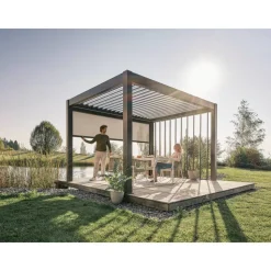 Seitenmarkise für Pergola dunkelgrau 327 x 235 cm
