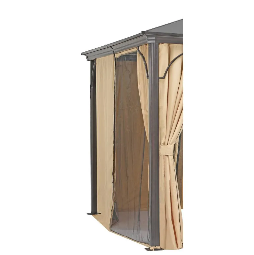 Seitenteil für Pavillon 'Hardtop' beige mit Moskitonetz 282 x 194 cm