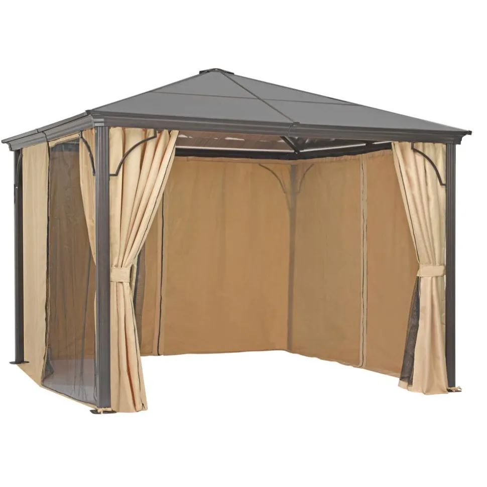 Seitenteil für Pavillon 'Hardtop' beige mit Moskitonetz 282 x 194 cm