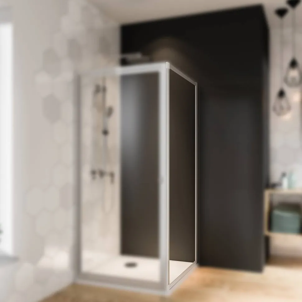 Seitenwand 'Fara4' silber matt 75 x 185 cm