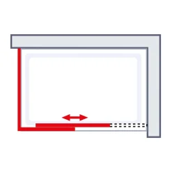 Seitenwand für Schiebetür 'Kristall/Trend' ohne unteres Profil, mit Softclose-Funktion