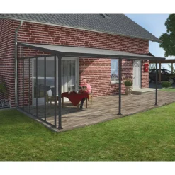 Seitenwand für Terrassenüberdachung anthrazit 319 cm Acryl klar