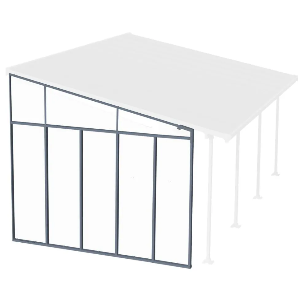 Seitenwand für Terrassenüberdachung weiß 257 cm Acryl klar