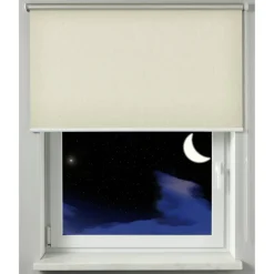 Seitenzug-Rollo 'Thermo energiesparend' Struktur natur 182 x 180 cm