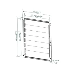 Seitliches Lamellenfenster für Gewächshaus silber 61 x 64 cm Polycarbonat
