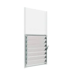 Seitliches Lamellenfenster für Gewächshaus silber 61 x 64 cm Polycarbonat