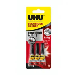 Sekundenkleber 'Blitzschnell Minis' 3 x 1 g, flüssig