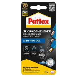 Sekundenkleber 'Mini Trio Gel' transparent 3 x 1 g