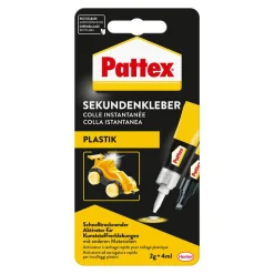 Sekundenkleber 'Plastix Flüssig' mit Aktivator-Stift transparent 2 g/4 ml