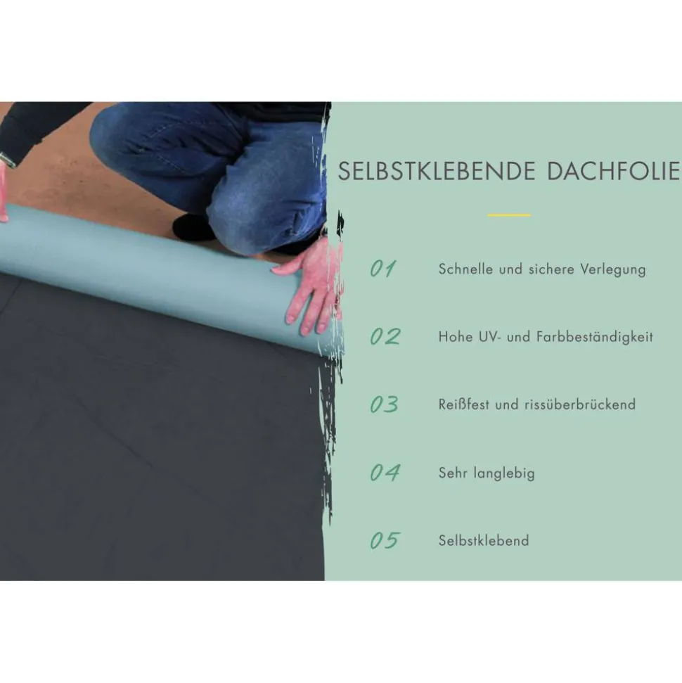 Selbstklebende Dachfolie anthrazit 5 qm