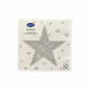 Servietten 'Shining Star White' weiß/silbern 24 x 24 cm 20 Stück