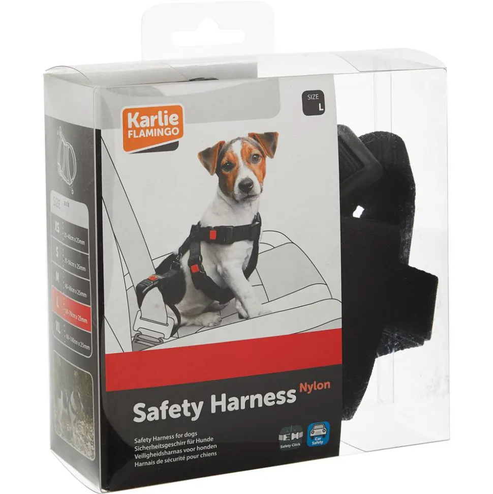 Sicherheistgeschirr für Hunde schwarz Gr. L 50 - 70 cm