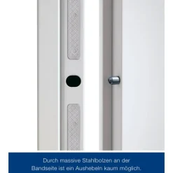 Sicherheits-Nebeneingangstür 'KSI 40' weiß 87,5 x 200 cm, links