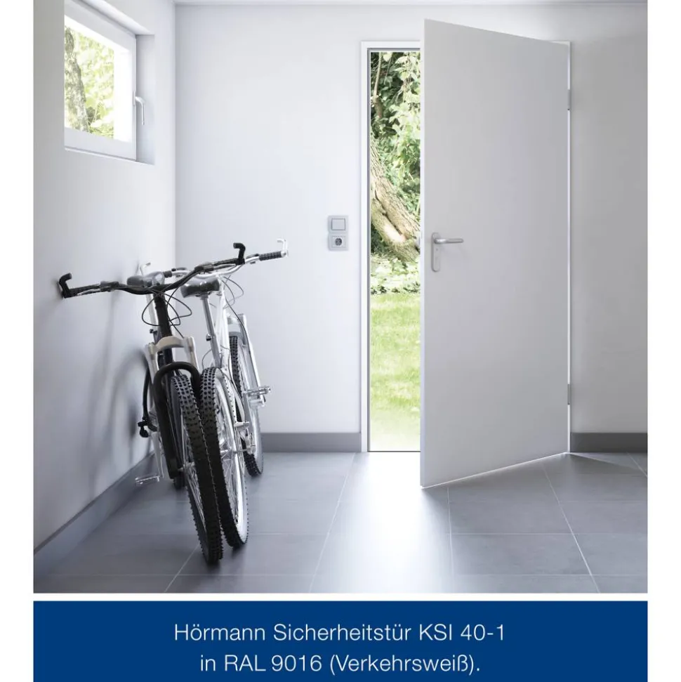Sicherheits-Nebeneingangstür 'KSI 40' weiß 87,5 x 200 cm, links
