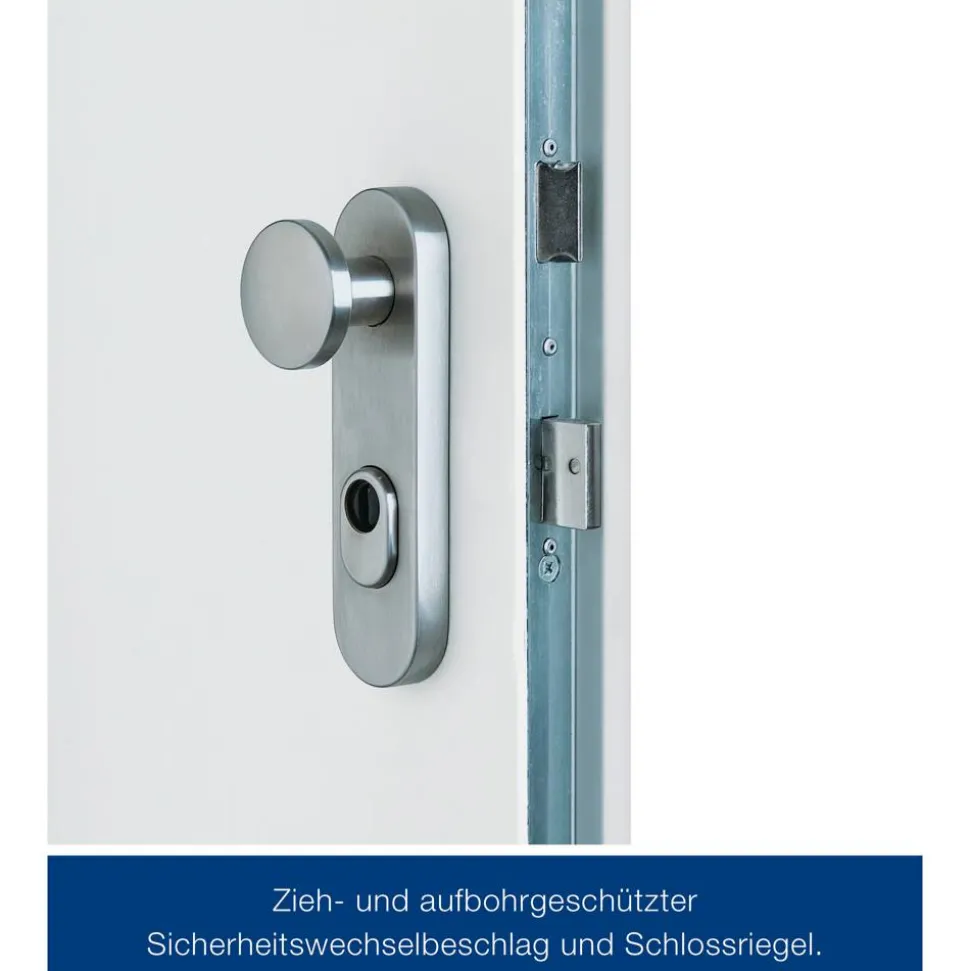 Sicherheits-Nebeneingangstür 'KSI 40' weiß 87,5 x 200 cm, links