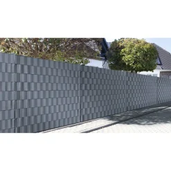 Sichtschutzstreifen 'polyline' anthrazit 19 x 2600 cm Dreierpack