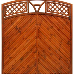 Sichtschutzzaun 'Toulon' mit Bogen 180 x 180/195 cm teak